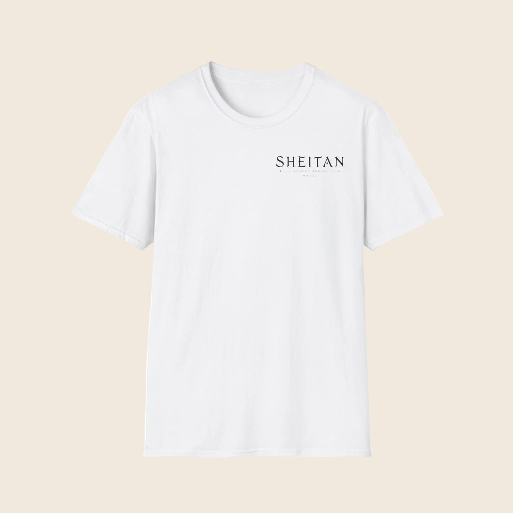 T-Shirt — Minimal 'SHEITAN' Logo Tee | Neutral Casual Shirt