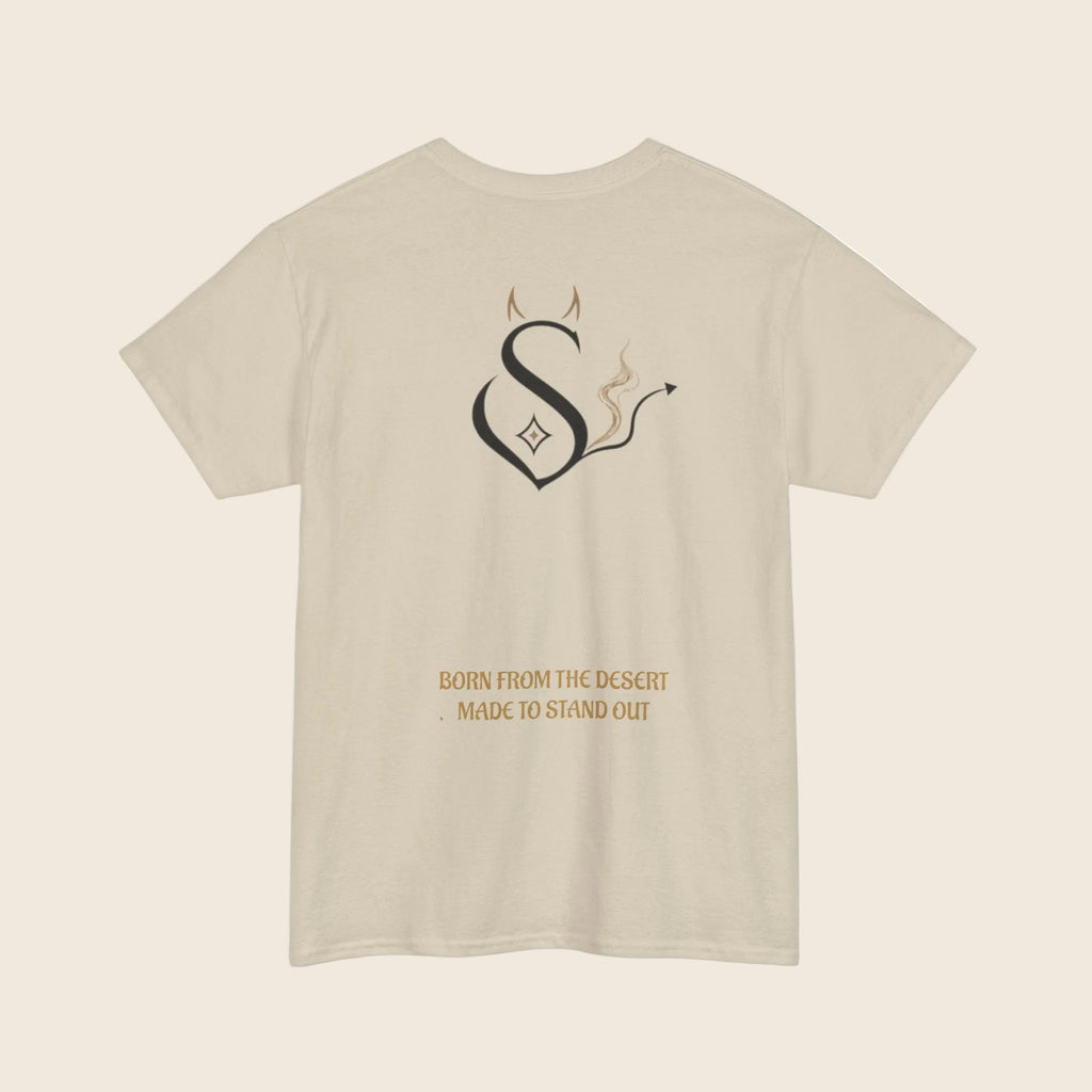 Sheitan Arabic Calligraphy Tee | Desert, Smoky S Motif
