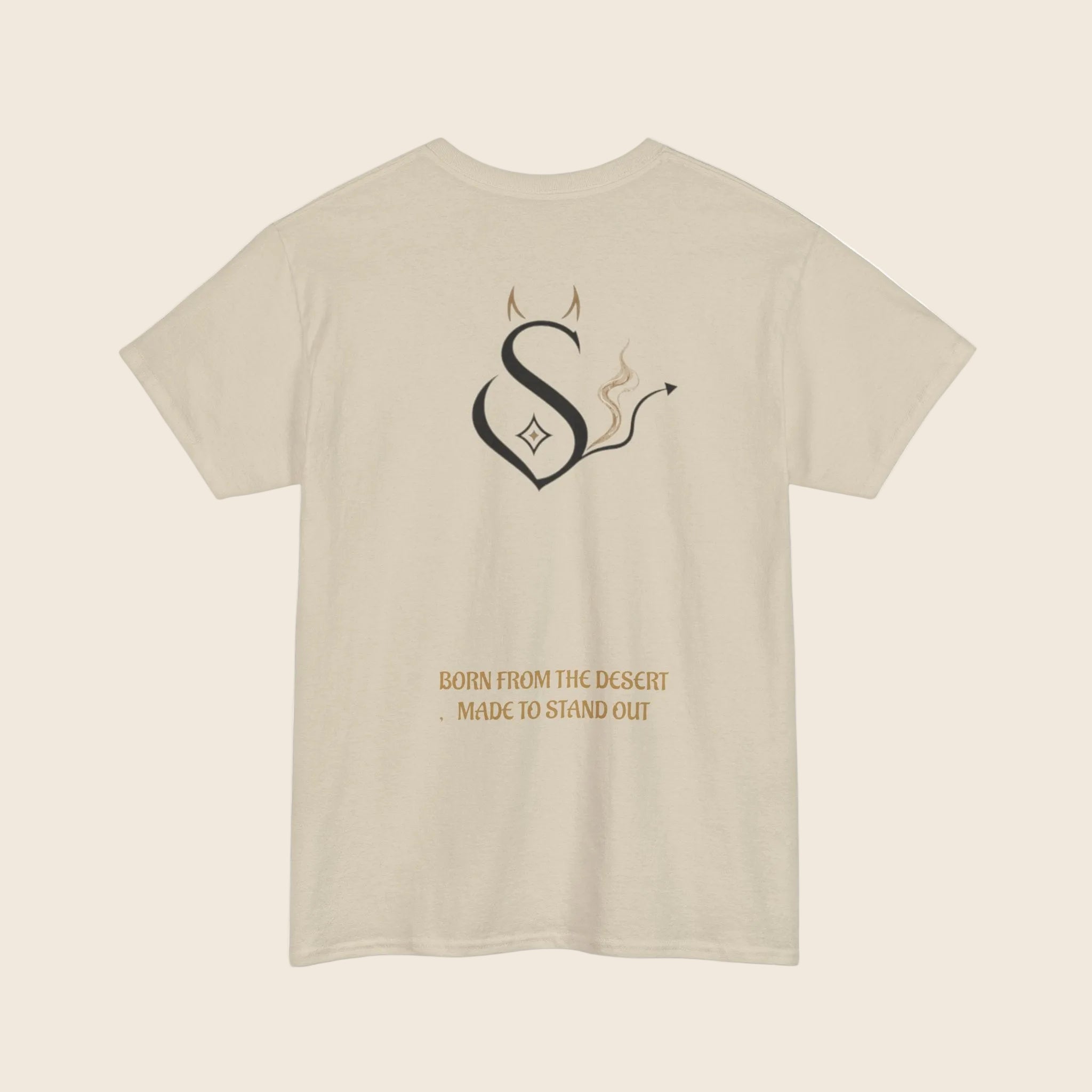 Sheitan Arabic Calligraphy Tee | Desert, Smoky S Motif