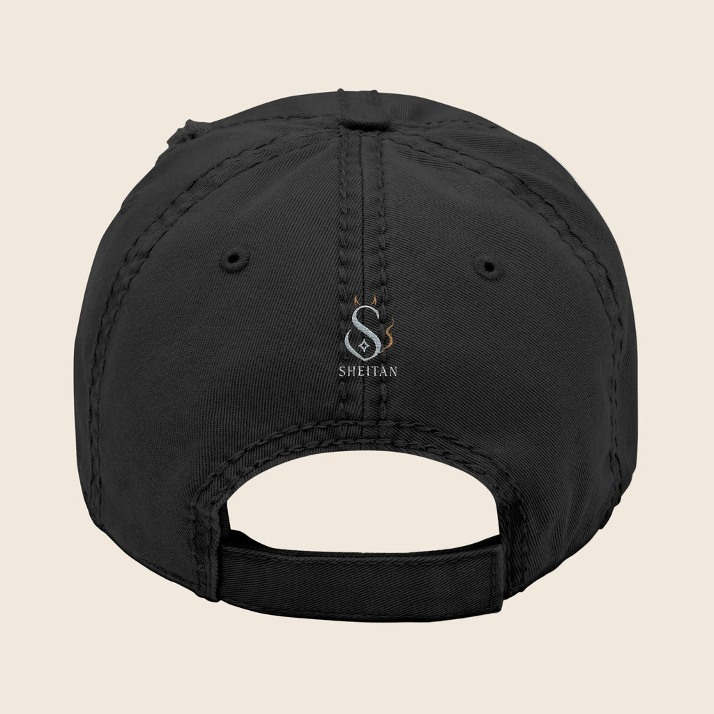 Distressed Embroidered Dad Hat — Desert Oasis Palm & Star Baseball Cap