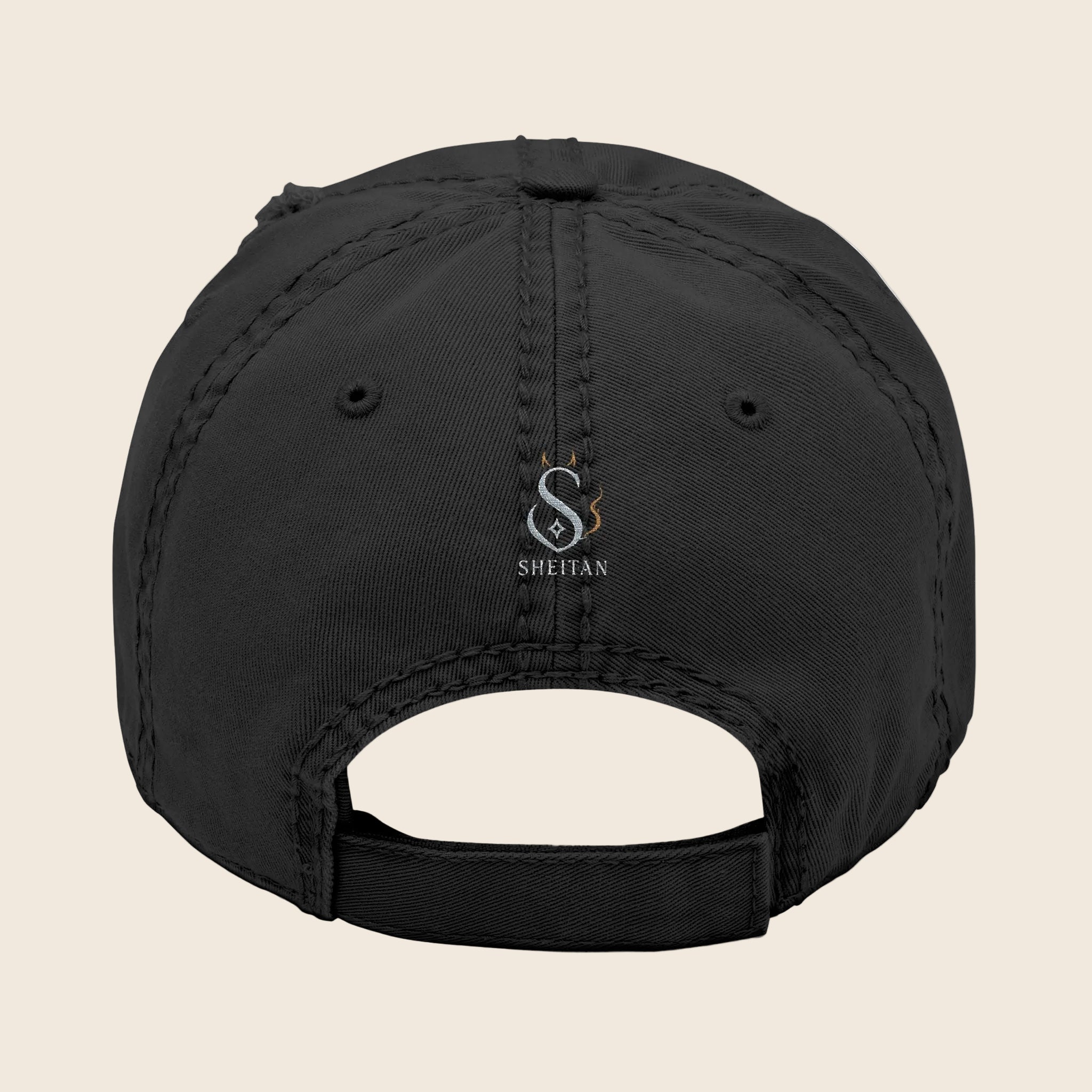 Distressed Embroidered Dad Hat — Desert Oasis Palm & Star Baseball Cap
