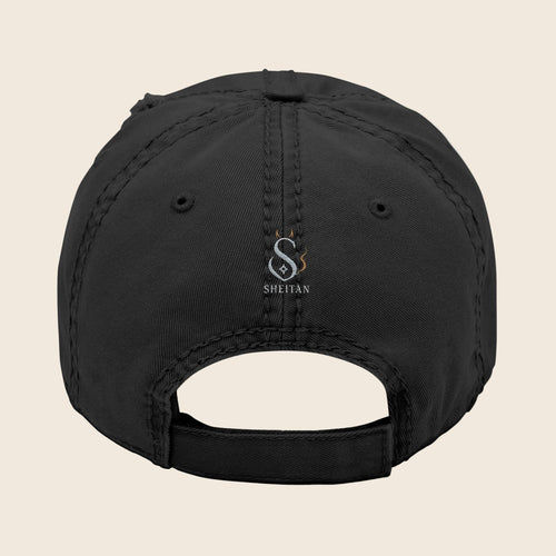 Distressed Embroidered Dad Hat — Desert Oasis Palm & Star Baseball Cap