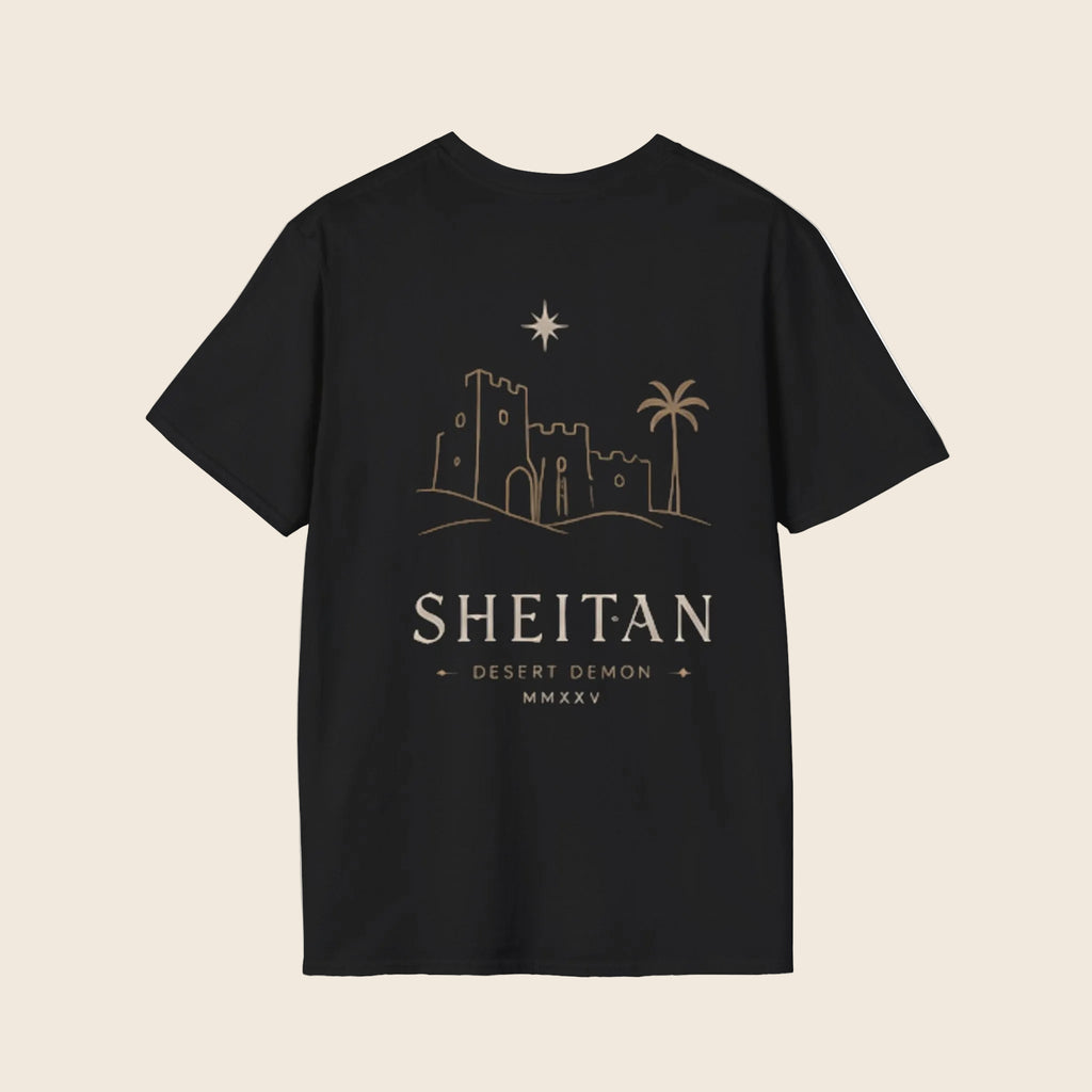 Sheitan Castle Graphic Tee — Minimal Nightscape T-Shirt